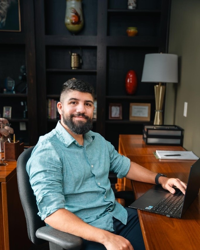 Mauricio Torrealba at his desk